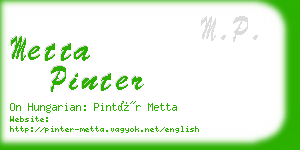 metta pinter business card